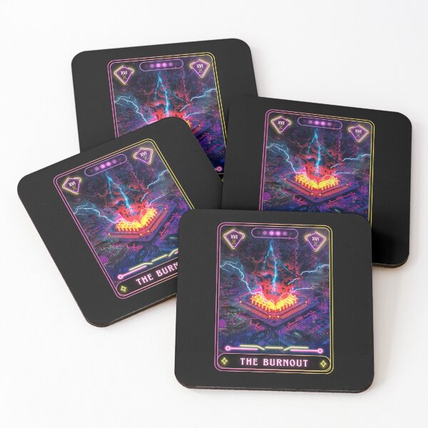 Item preview, The Burnout Tarot Card | Neon Glitch Motherboard Meltdown designed and sold by JB-designstudio.