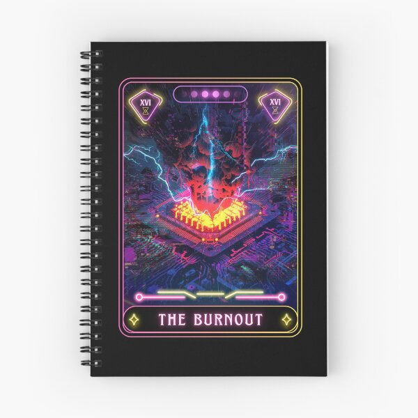 Item preview, The Burnout Tarot Card | Neon Glitch Motherboard Meltdown designed and sold by JB-designstudio.