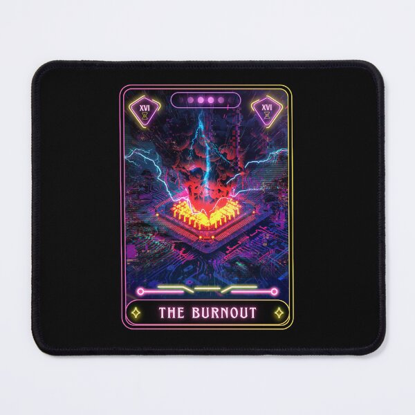 Item preview, The Burnout Tarot Card | Neon Glitch Motherboard Meltdown designed and sold by JB-designstudio.