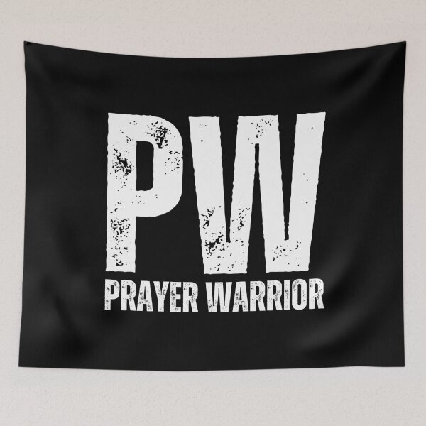 Item preview, Prayer Warrior Christian Shirt – PW Distressed Faith Design for Believers & Intercessors White Font designed and sold by GFamilyC.