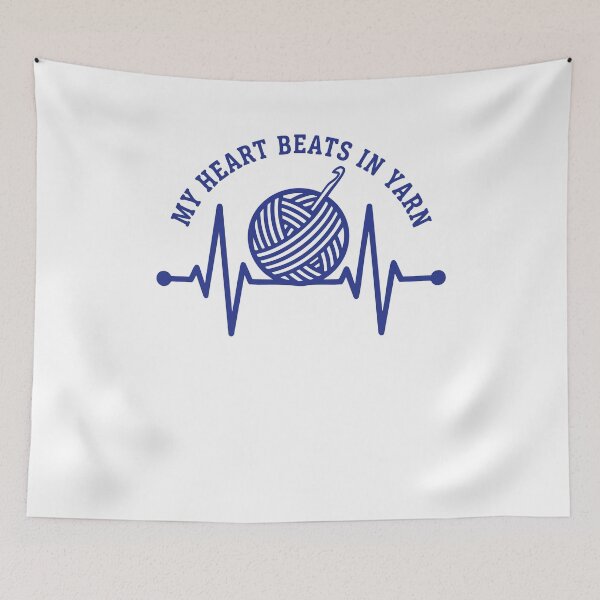 Item preview, My Heart Beats In Yarn Funny Crochet Lover designed and sold by LuminOrb.