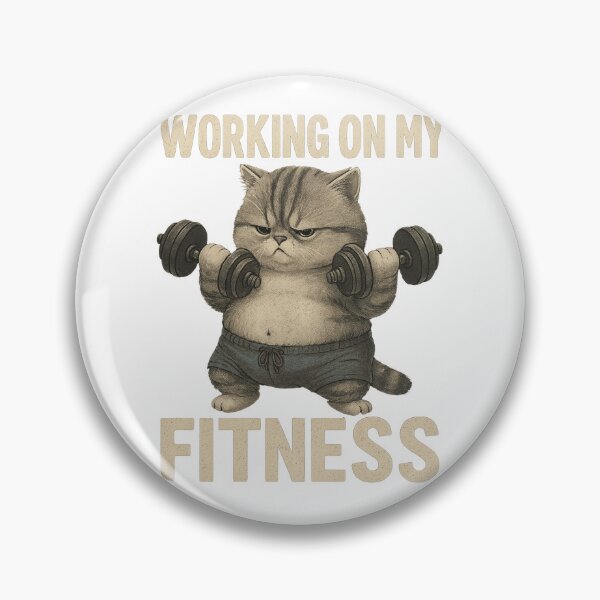 Item preview, Funny Cat Working On My Fitness Motivation designed and sold by T-M-Design.