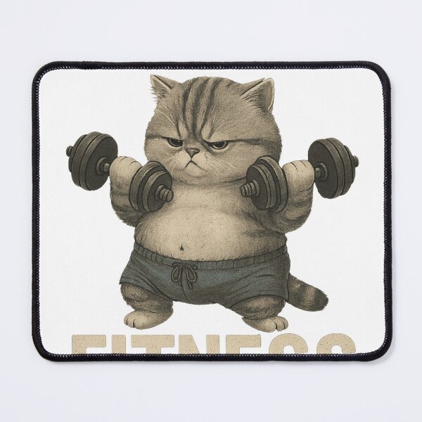 Item preview, Funny Cat Working On My Fitness Motivation designed and sold by T-M-Design.