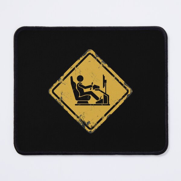 Item preview, Caution Sim Racing Rig Gamer Zone Road Sign designed and sold by Fenay Designs.