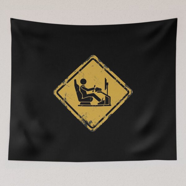 Item preview, Caution Sim Racing Rig Gamer Zone Road Sign designed and sold by Fenay Designs.