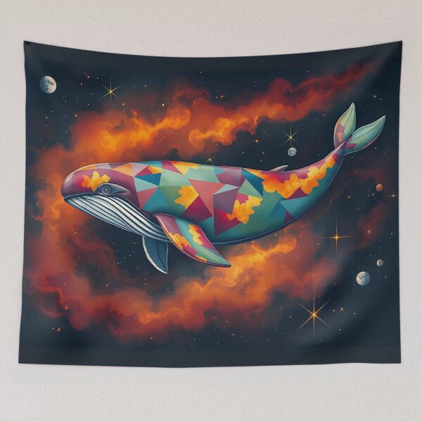 Item preview, Geometric Whale in a Starry Sky designed and sold by cuprum.