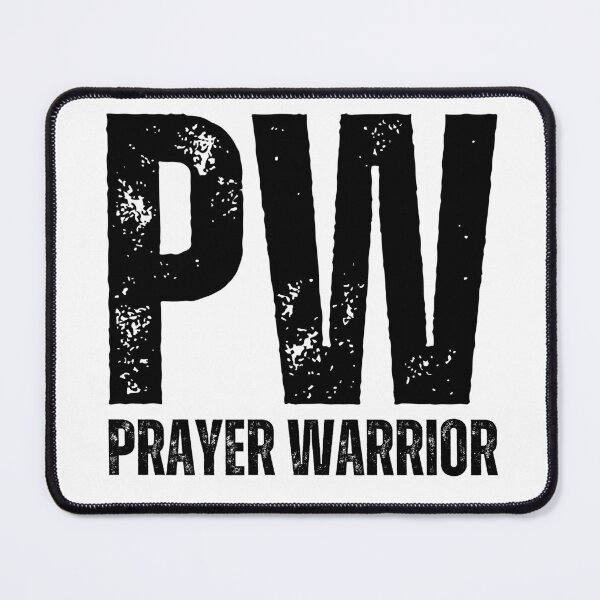 Item preview, Prayer Warrior Christian Shirt – PW Distressed Faith Design for Believers & Intercessors Black Font designed and sold by GFamilyC.
