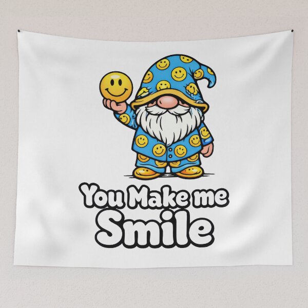 Item preview, You Make Me Smile Gnome – Happy Smiley Pajama Gnome Illustration designed and sold by Moriarty's Digital Visions.