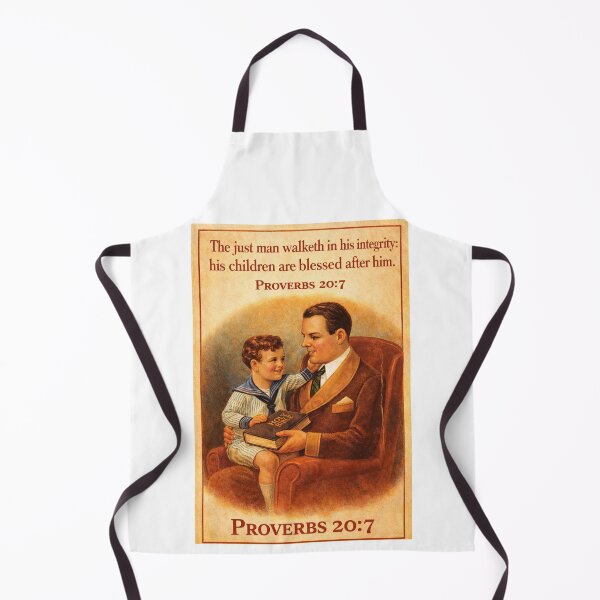 Item preview, Proverbs 20:7 Vintage Father and Son Poster, Integrity Blesses Generations designed and sold by TerScott.