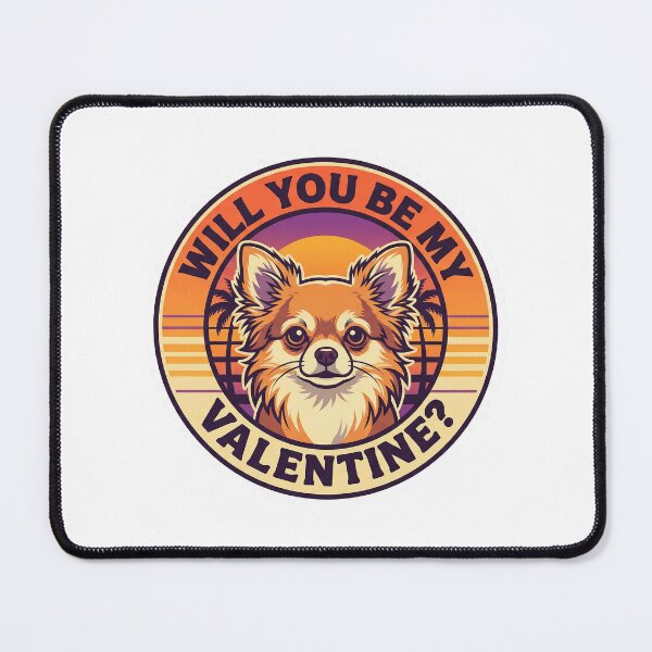 Item preview, Retro 80s Sunset Long Haired Chihuahua - My Heart Belongs To My Chihuahua designed and sold by M1234s.