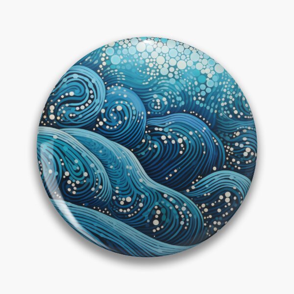 Item preview, Arte de inspiración aborigen: con olas tormentosas y grandes designed and sold by GrinGalore.