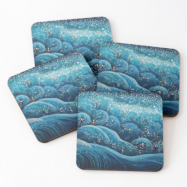 Item preview, Arte de inspiración aborigen: con olas tormentosas y grandes designed and sold by GrinGalore.