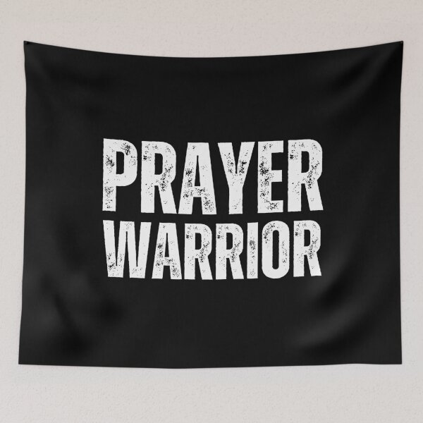 Item preview, Prayer Warrior Christian Shirt – Bold Distressed Faith Design for Spiritual Strength & Intercession White Font designed and sold by GFamilyC.