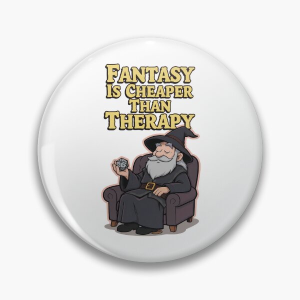 Item preview, Fantasy Is Cheaper Than Therapy – Funny Wizard D20 RPG Sticker designed and sold by RpgTools.