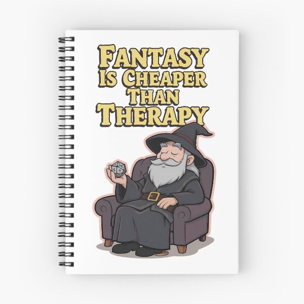 Aperçu de l'œuvre L'imagination, c'est moins cher qu'une thérapie – Autocollant humoristique de jeu de rôle D20 avec un magicien créée et vendue par RpgTools.