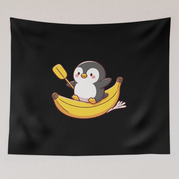 Item preview, Cute Penguin On Banana Canoe designed and sold by gail8z4selene.