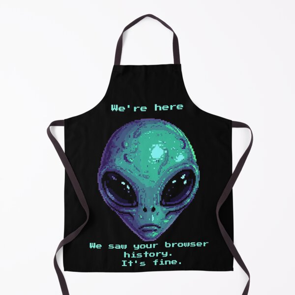 Item preview, We Saw Your Browser History - Funny Pixel Art Alien Meme designed and sold by ViviByPaula.