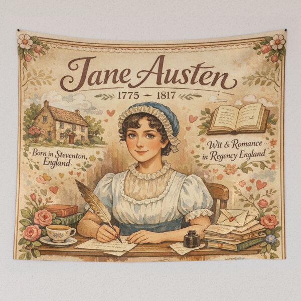 Item preview, Jane Austen Vintage Literary Illustration  designed and sold by TT Design & Creative Studio.