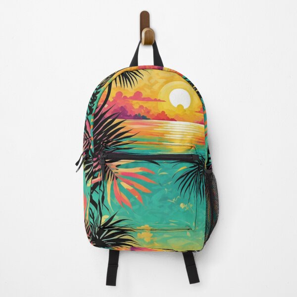 Item preview, Golden Palm Lagoon Sunset Art for Island Aesthetic Dreamers designed and sold by WildStroke.