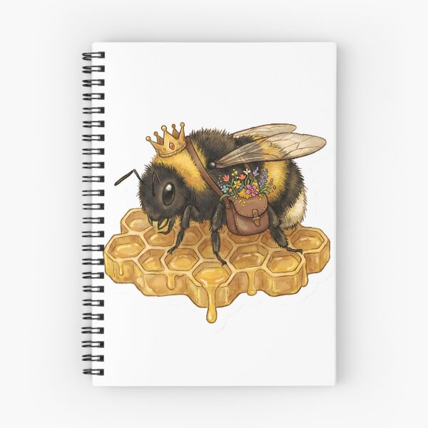 Item preview, Cute Queen Bee Botanist with Crown and Flower Satchel on Honeycomb designed and sold by StickyGuys.