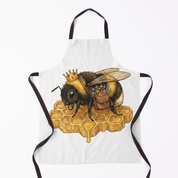 Item preview, Cute Queen Bee Botanist with Crown and Flower Satchel on Honeycomb designed and sold by StickyGuys.
