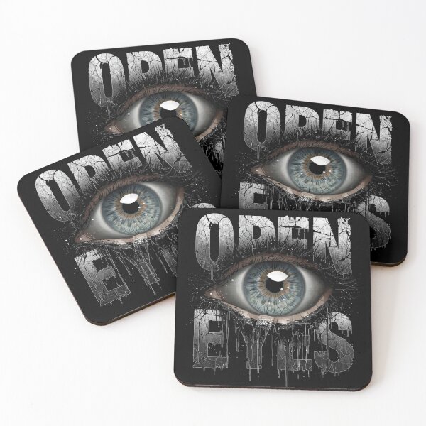 Item preview, Open Your Eyes Surreal Eye Art, Dripping Cracked Text Graphic designed and sold by zeeshandesign99.