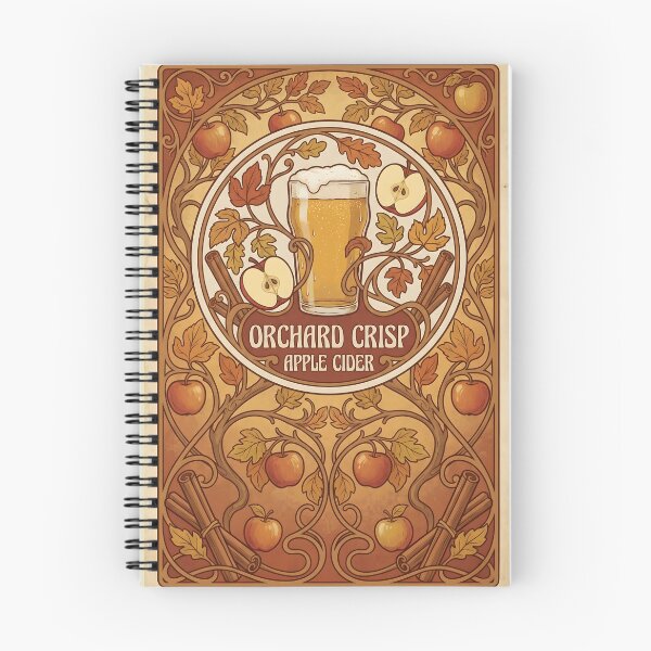 Item preview, Art Nouveau Apple Cider Pint Vintage Autumn Harvest Aesthetic designed and sold by OneLineBar.