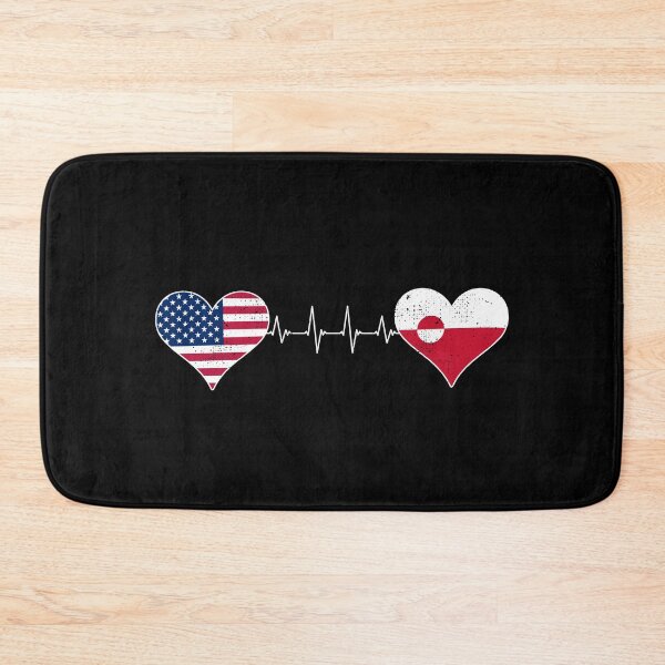 Item preview, USA Greenland Heartbeat Heart Distressed Design designed and sold by venomousvector.