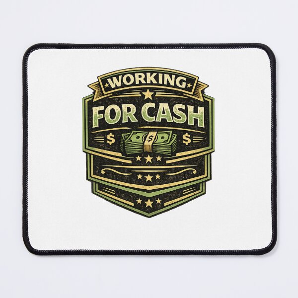 Item preview, Working for Cash Funny Work Humor Retro Badge Design designed and sold by Purdiole-art.