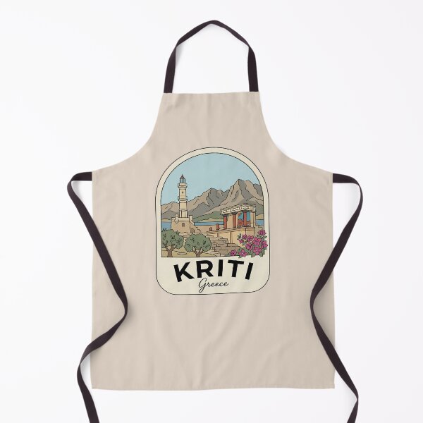 Item preview, Kriti Greece Travel Badge Featuring Chania Lighthouse and Knossos Ruins designed and sold by InvestingRoad.