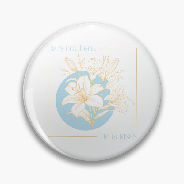 Item preview, He is not here. He is RISEN! Christian - Easter Lilies - Orange & Blue designed and sold by Holly Norine Design.