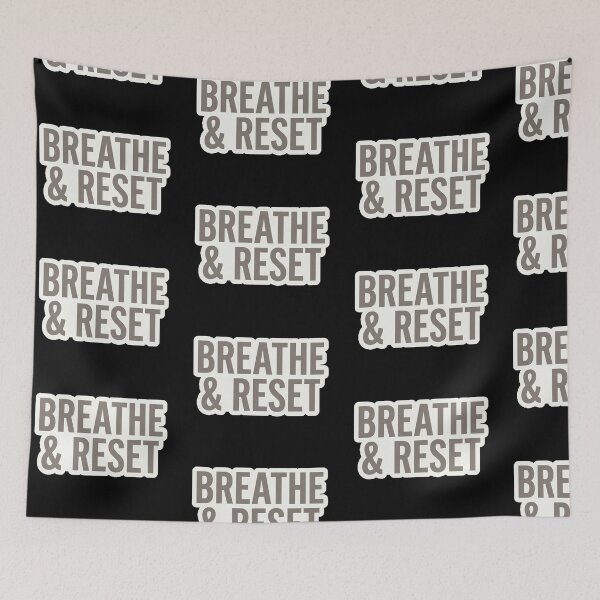 Item preview, Breathe and Reset Minimal Self Care Typography Sticker designed and sold by Designspot2020.