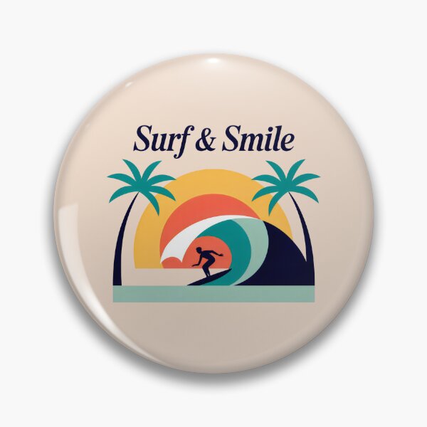 Item preview, Surf and Smile Retro Sunset Tropical Ocean Wave Art designed and sold by SplashTastic.