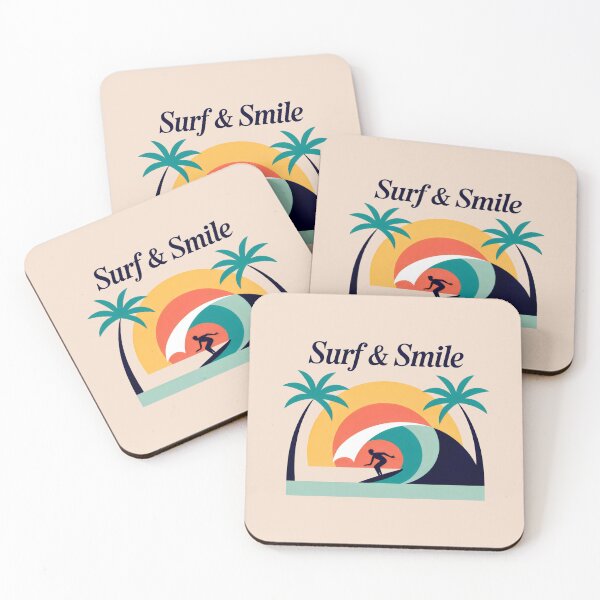 Item preview, Surf and Smile Retro Sunset Tropical Ocean Wave Art designed and sold by SplashTastic.