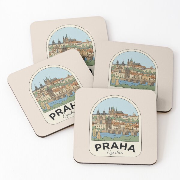 Item preview, Praha Czechia Vintage Travel Badge Prague Castle and Charles Bridge designed and sold by InvestingRoad.