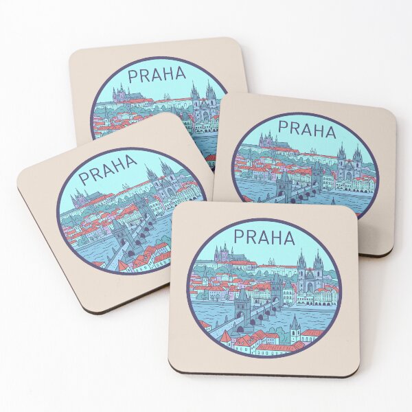 Item preview, Praha Czechia Vintage Travel Badge Prague Castle and Charles Bridge designed and sold by InvestingRoad.