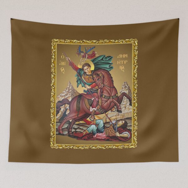 Item preview, Framed icon of St. Demetrius of Thessaloniki "The Miracle of the Death of King Kaloyan", Orthodox icon  designed and sold by orthodox-icon.