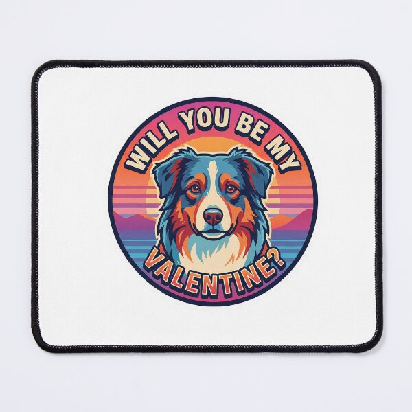 Item preview, Retro 80s Sunset Australian Shepherd - My Heart Belongs To My Aussie designed and sold by M1234s.