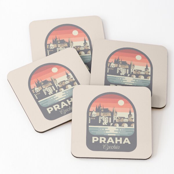 Item preview, Praha Czechia Vintage Travel Badge Prague Castle and Charles Bridge designed and sold by InvestingRoad.