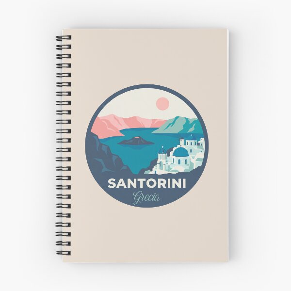 Item preview, Santorini Greece Badge Blue Domes Oia Windmills and Bougainvillea Flowers designed and sold by InvestingRoad.
