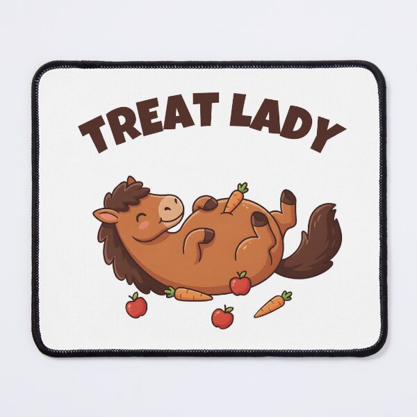 Item preview, Treat Lady – Cute Well-Fed Brown Horse Cartoon Illustration designed and sold by OskarCreates.