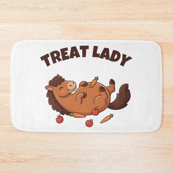 Item preview, Treat Lady – Cute Well-Fed Brown Horse Cartoon Illustration designed and sold by OskarCreates.