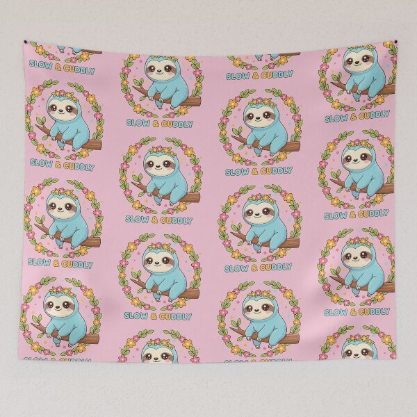 Item preview, Slow and Cuddly - Adorable Baby Sloth Illustration designed and sold by ValeriValera.