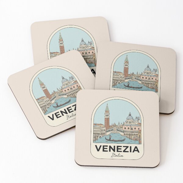 Item preview, Venezia Italia Travel Badge Illustration, Rialto Bridge, Grand Canal, Gondola designed and sold by InvestingRoad.