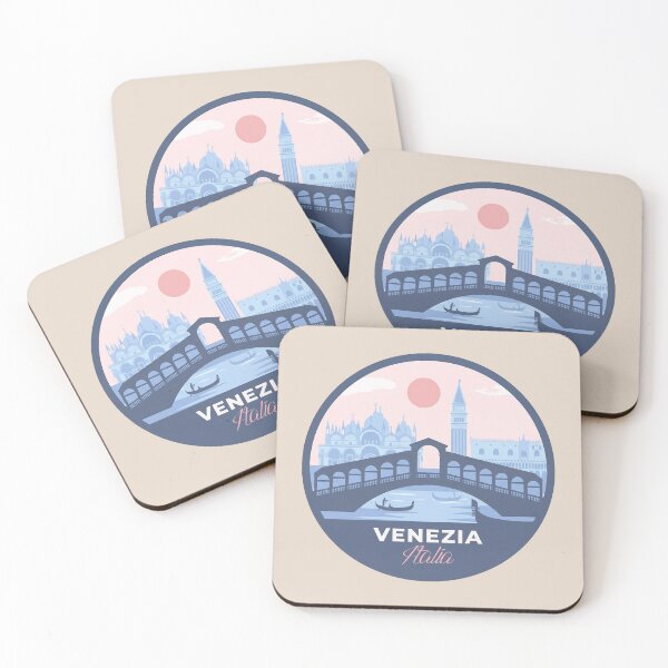 Item preview, Venezia Italia Travel Badge Illustration, Rialto Bridge, Grand Canal, Gondola designed and sold by InvestingRoad.