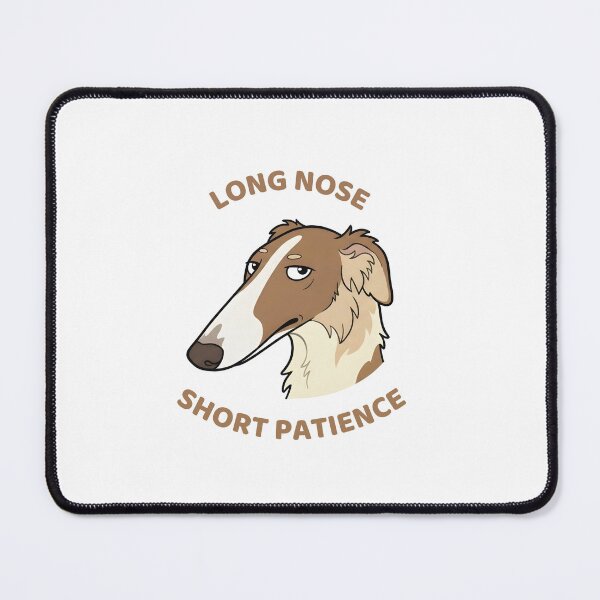 Item preview, Long Nose Short Patience – Funny Russian Borzoi Cartoon Dog designed and sold by OskarCreates.