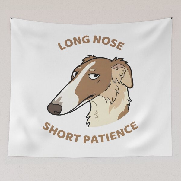 Item preview, Long Nose Short Patience – Funny Russian Borzoi Cartoon Dog designed and sold by OskarCreates.