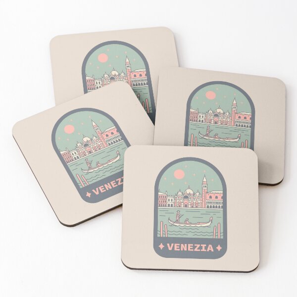 Item preview, Venezia Italia Travel Badge Illustration, Rialto Bridge, Grand Canal, Gondola designed and sold by InvestingRoad.