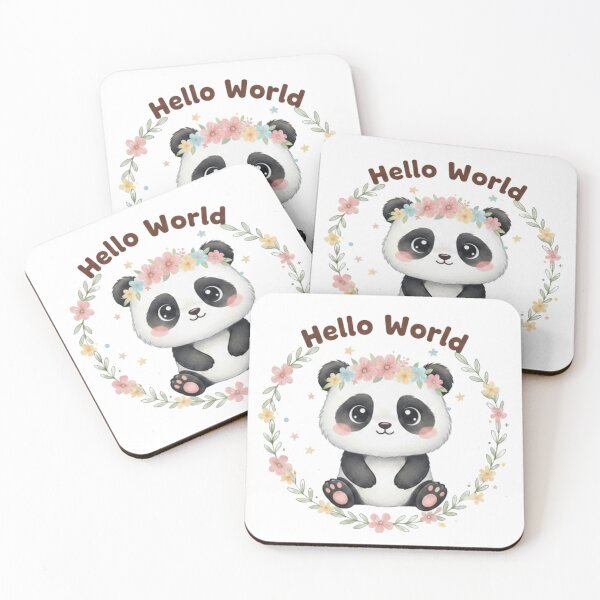 Item preview, Kawaii Panda with Flower Crown Watercolor Illustration designed and sold by ValeriValera.