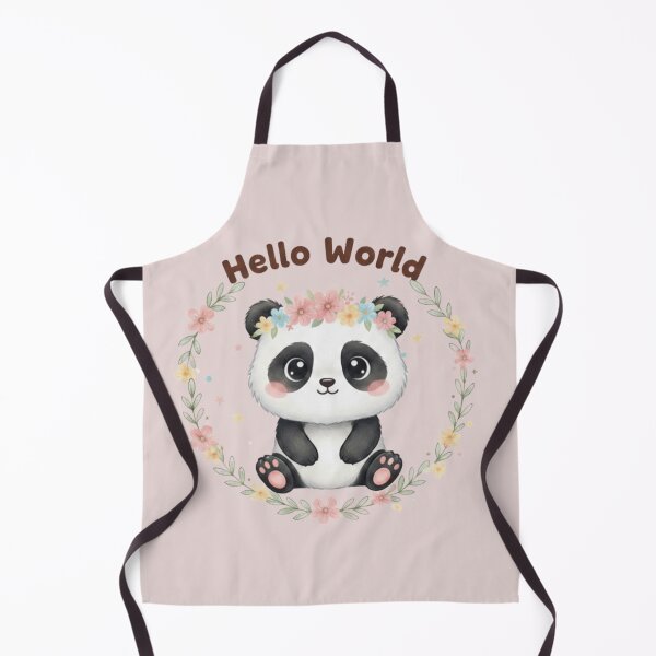 Item preview, Kawaii Panda with Flower Crown Watercolor Illustration designed and sold by ValeriValera.